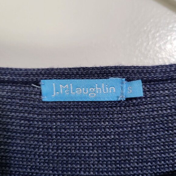 J. McLaughlin Women's Ribbed Knit Sweater Navy Blue Cotton Cashmere Blend SZ S - Picture 5 of 8